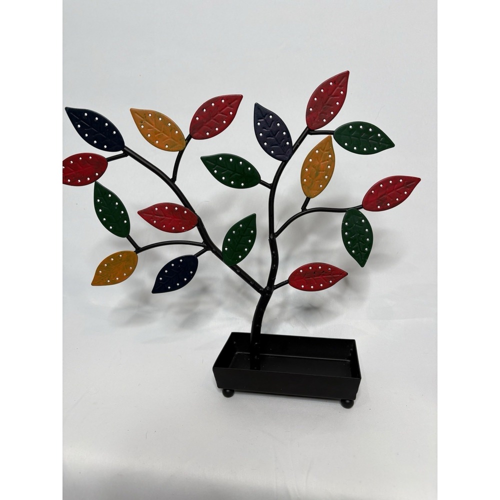 MyGift Metal Jewelry Tree Stand‎ Earring Organizer Necklace Organizer Black